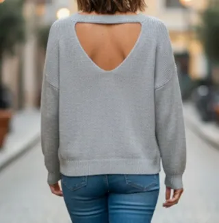 Jersey Bershka gris claro talla M