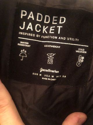 Anorak acolchado blanco talla M