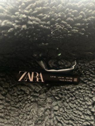 Cazadora Zara Piel Forrada Negra