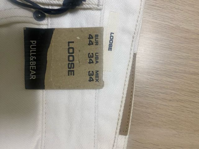 Pantalones vaqueros Pull&Bear blancos talla XXL