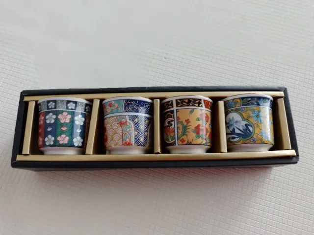 Juego 4 Vasos Cerámica Japonesa