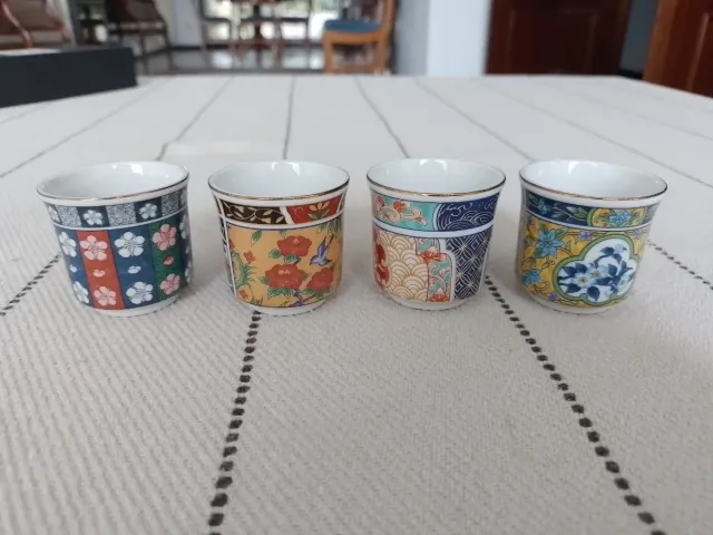 Juego 4 Vasos Cerámica Japonesa
