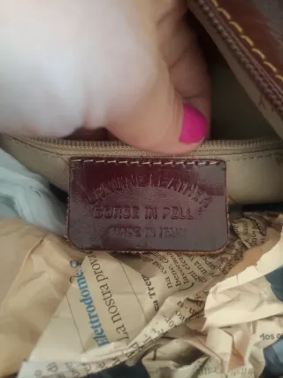 Borsa artigianale in pelle marrone
