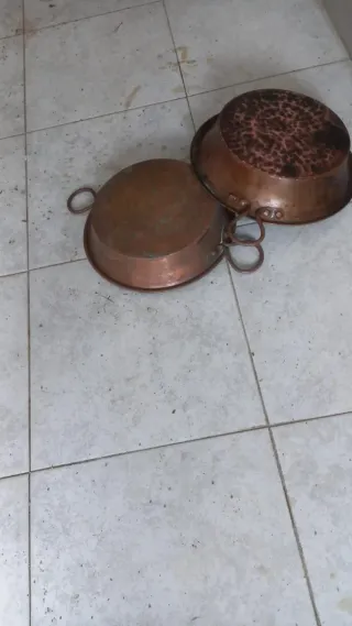 2 padelle antiche in rame