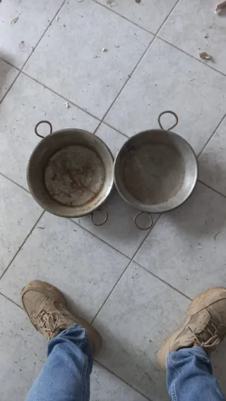 2 padelle antiche in rame