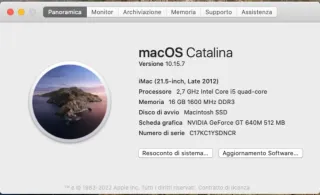 Apple iMac 21.5 Argento