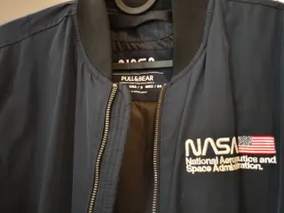 Chaqueta Bomber NASA Hombre Negra Multicolor