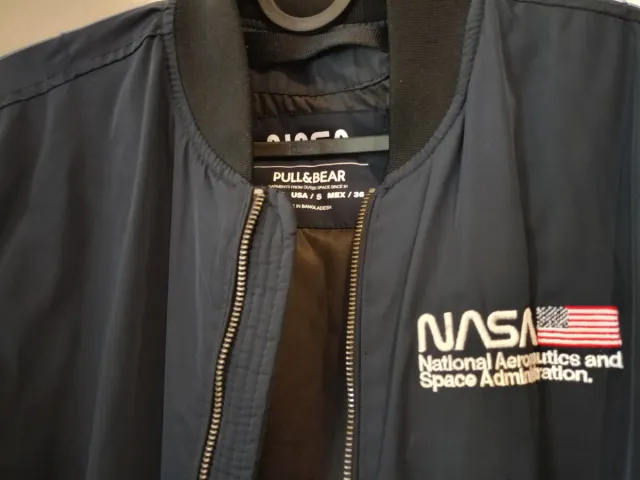 Chaqueta Bomber NASA Hombre Negra Multicolor