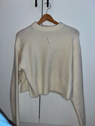 Jersey Zara blanco cuello alto