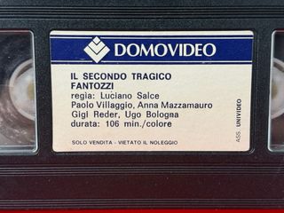 VHS Il Secondo Tragico Fantozzi - Paolo Villaggio