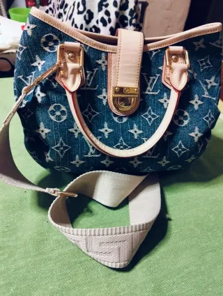Borsa Louis Vuitton Denim Beige/Blu