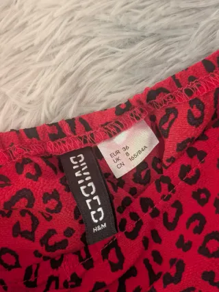 Vestido leopardo rojo manga larga