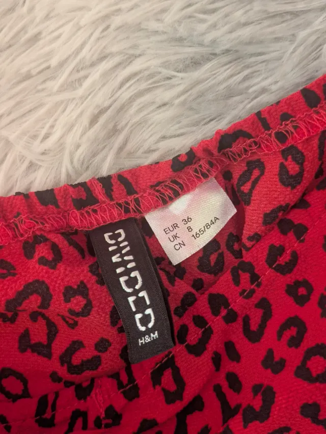 Vestido leopardo rojo manga larga