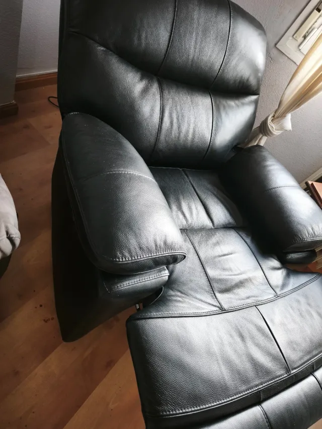 Sofá de Piel Negro Nuevo