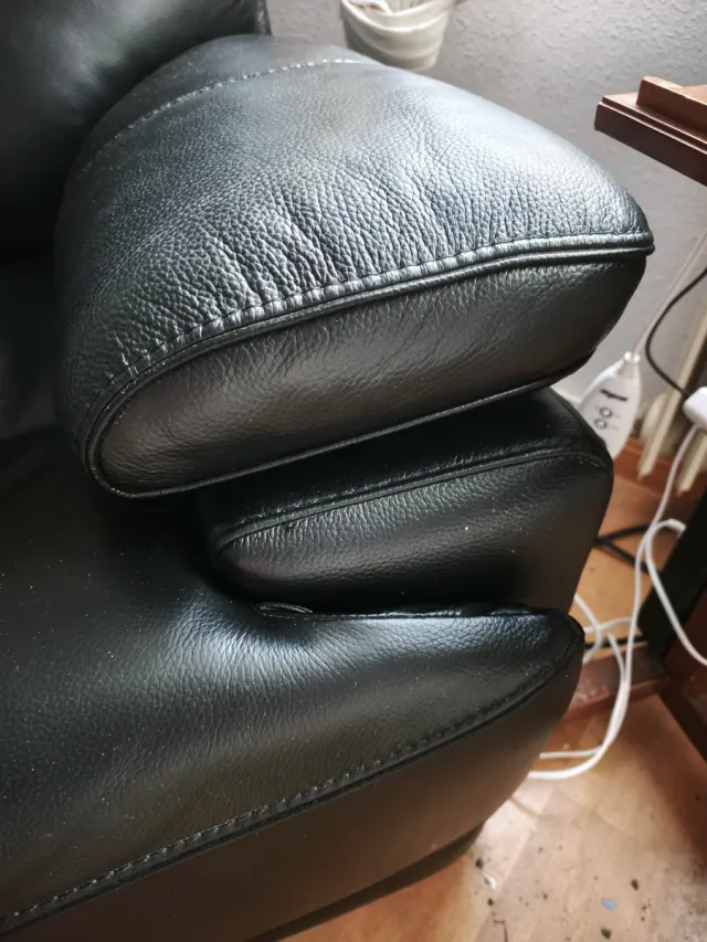 Sofá de Piel Negro Nuevo