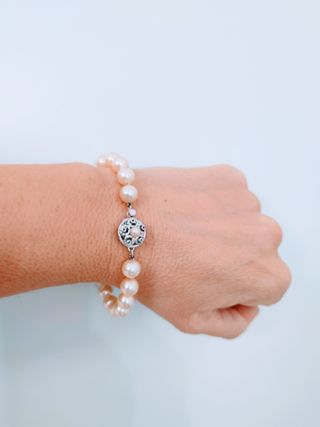 Pulsera Majorica Perlas Cierre Plata