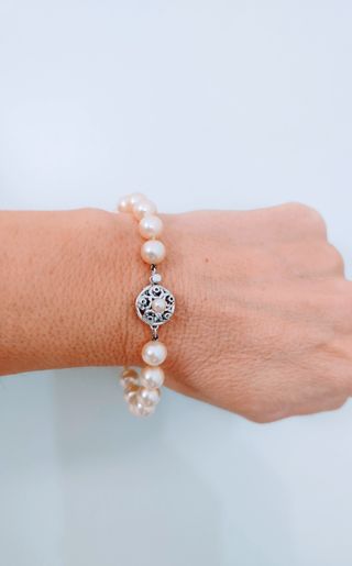 Pulsera Majorica Perlas Cierre Plata