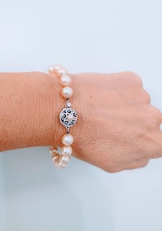 Pulsera Majorica Perlas Cierre Plata