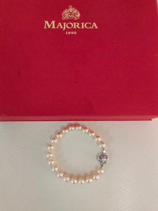 Pulsera Majorica Perlas Cierre Plata