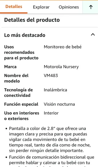 Sin estrenar! Vigilabebés Motorola VM483 2.8