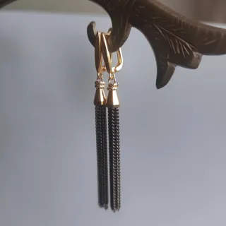 Nuevos Pendientes largos dorados Cadena colgando