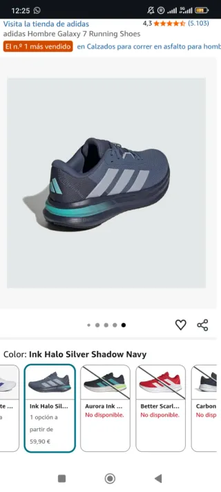 Zapatillas Adidas Galaxy 7 Hombre Talla 42