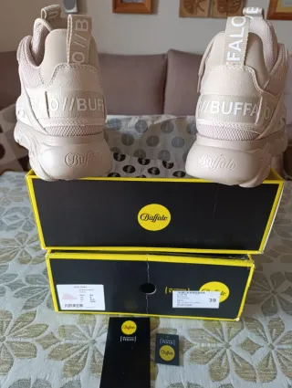 Zapatillas Buffalo Plataforma Beige Talla 39