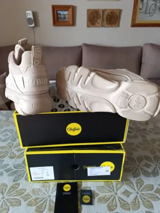 Zapatillas Buffalo Plataforma Beige Talla 39