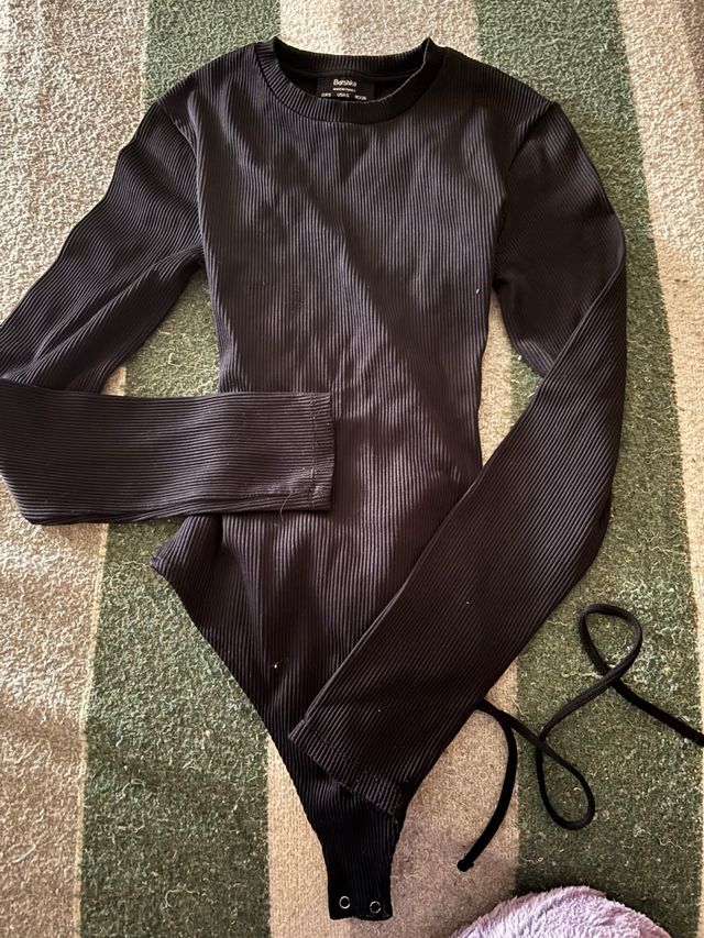 Body Bershka manga larga negro Talla S