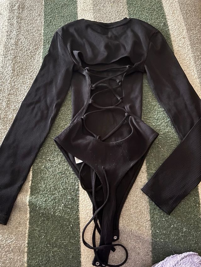 Body Bershka manga larga negro Talla S