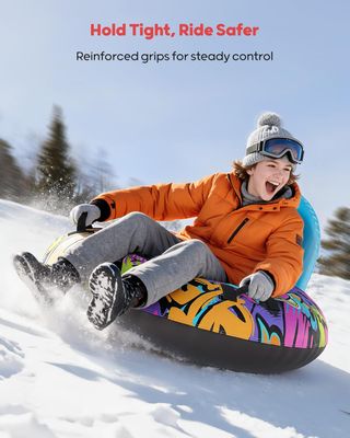 Trineo inflable con asiento y cuerda