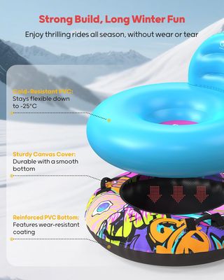 Trineo inflable con asiento y cuerda