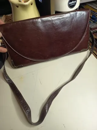 Borsa a tracolla in pelle marrone