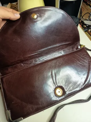 Borsa a tracolla in pelle marrone