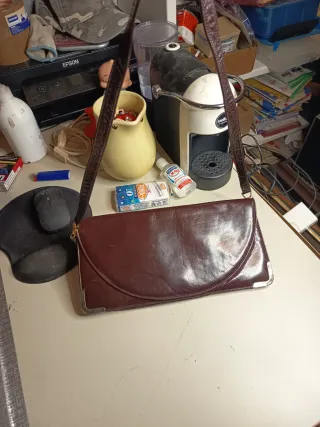 Borsa a tracolla in pelle marrone