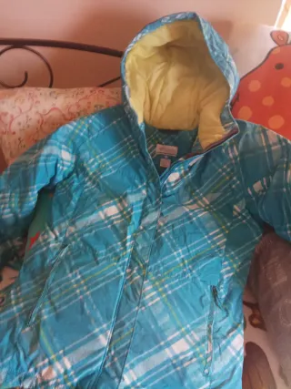 Anorak Columbia Invierno Turquesa Blanco Amarillo