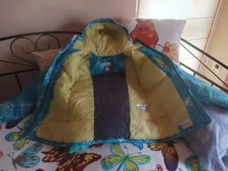 Anorak Columbia Invierno Turquesa Blanco Amarillo