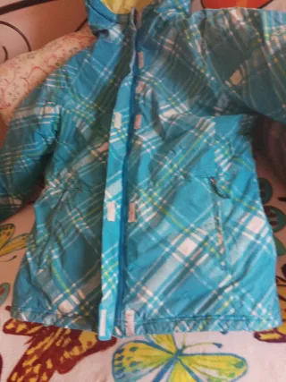 Anorak Columbia Invierno Turquesa Blanco Amarillo