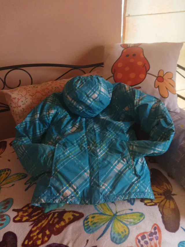 Anorak Columbia Invierno Turquesa Blanco Amarillo