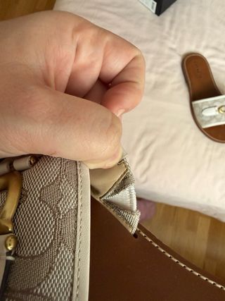 Chanclas/sandalias pala Coach piel beige y marrón