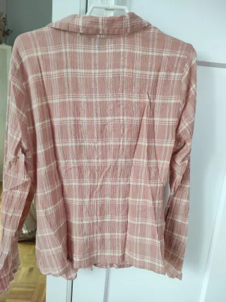 Camisa cuadros rosa y beige Primark Talla S