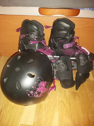 Patines Oxelo Extensibles T. 34-37 + Protecciones