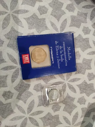 Medalla Boda Elena y Jaime + Moneda Réplica