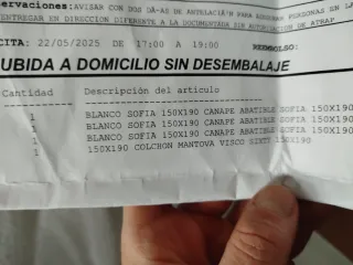 Colchón y canapé 190x150 cm NUEVO