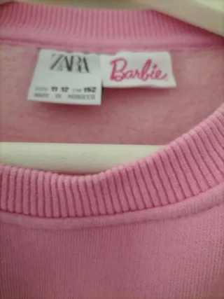 Sudadera Zara Barbie Lentejuelas Rosa talla 11-12
