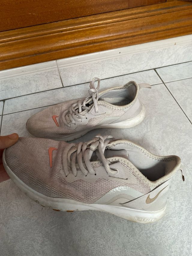 Nike Flex Talla 36.5 Beige/Rosa