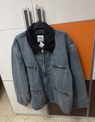 Chaqueta Zara Denim Bolsillos Cremallera
