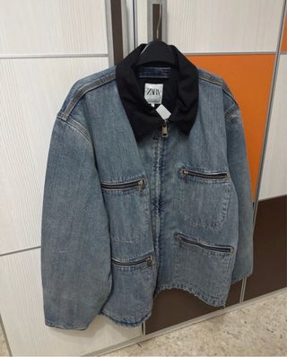 Chaqueta Zara Denim Bolsillos Cremallera
