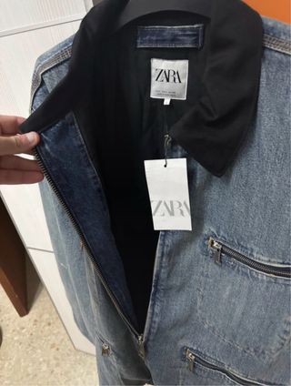 Chaqueta Zara Denim Bolsillos Cremallera