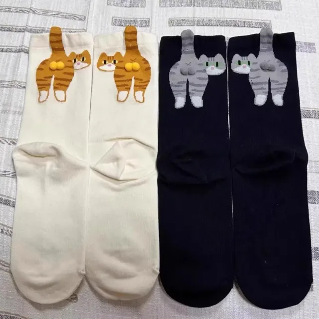 Calcetines divertidos de gato culón